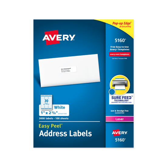 Pack of Avery Easy Peel Labels