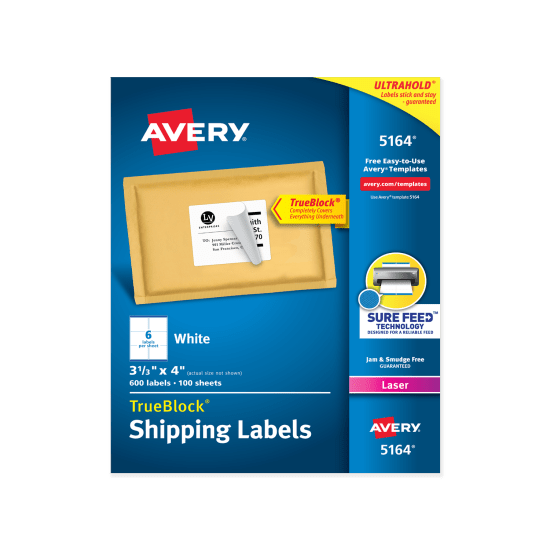 Pack of Avery Shipping Labels