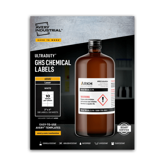 Avery GHS Chemical Labels 60505 package