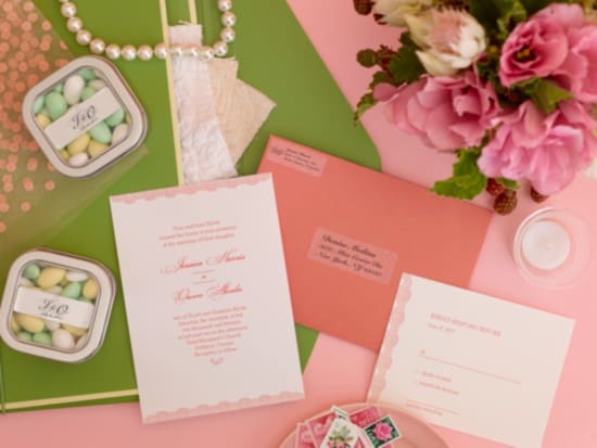 Create a complete set of matching wedding stationary and labels