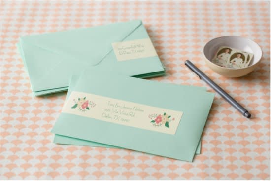 Wraparound address labels for wedding invitations and thank you notes