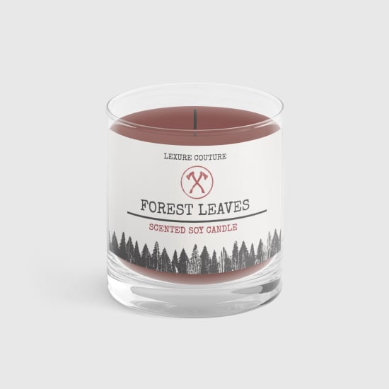 Forest Leaves Candle Label
