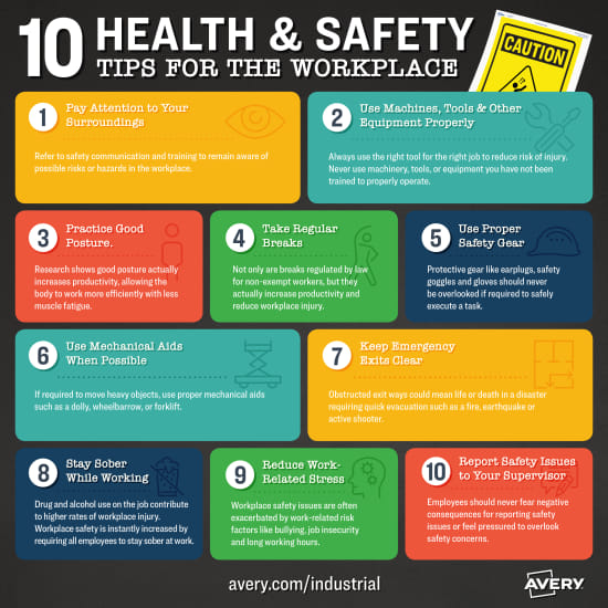 10 Workplace Safety Tips Infographic