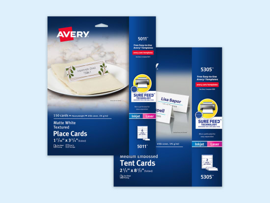 Place Cards Table Tents Custom Printed Blank Avery