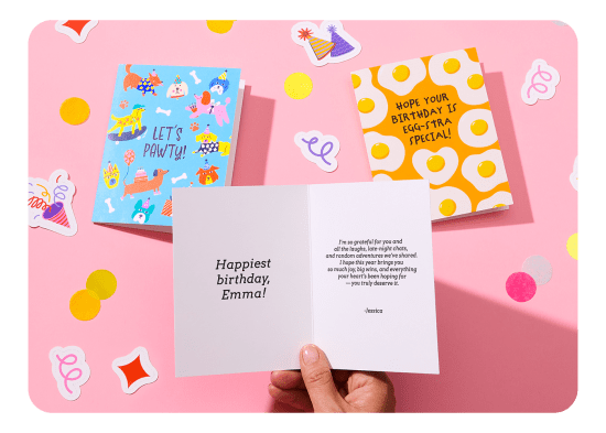 Order custom greeting cards from Avery professional printing service