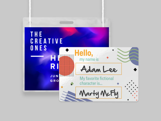 Printed deals name tags