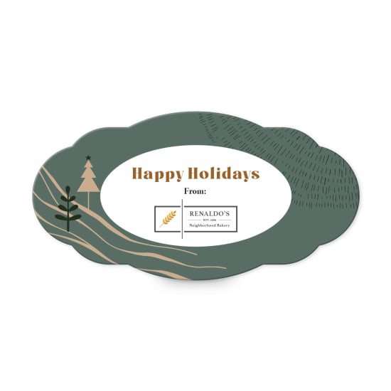 1-1/8" x 2-1/4" Scalloped Oval Label