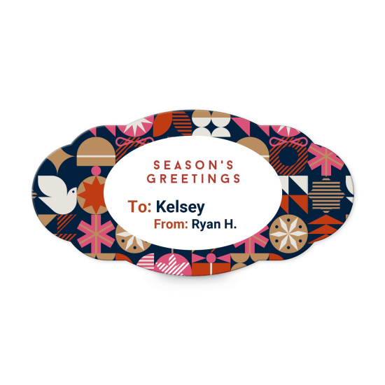 1-1/8" x 2-1/4" Scalloped Oval Label