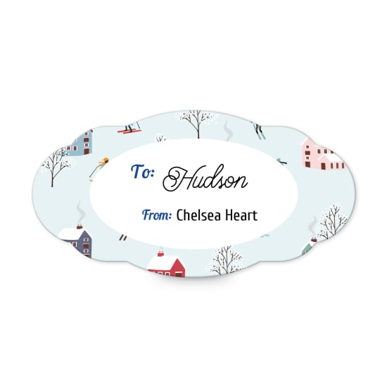 1-1/8" x 2-1/4" Scalloped Oval Label