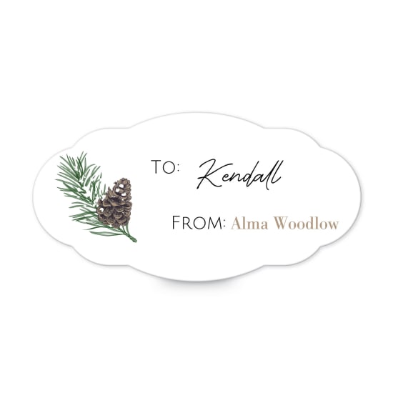 1-1/8" x 2-1/4" Scalloped Oval Label