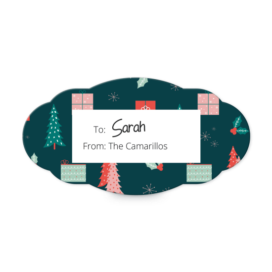 1-1/8" x 2-1/4" Scalloped Oval Label