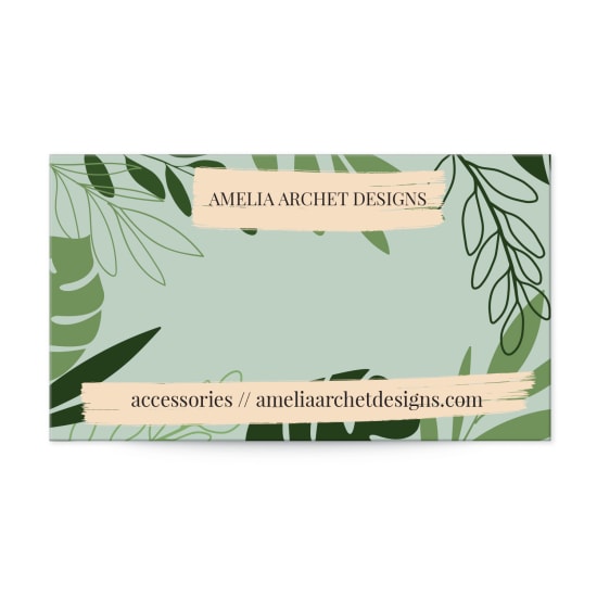 Earring Cards Customized With Green Floral Pattern and Your