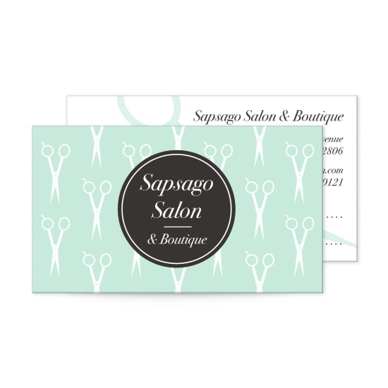Teal Scissors Appointment Card