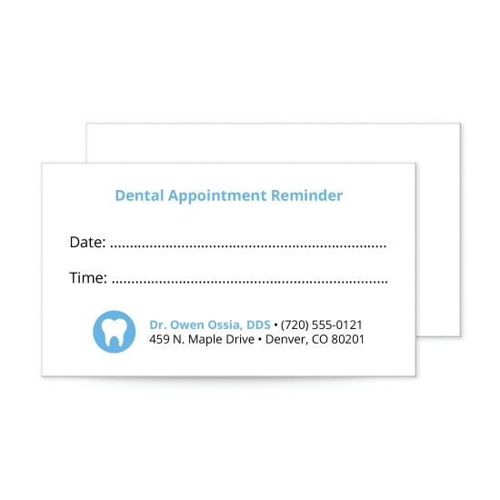 Dentist Appointment Card