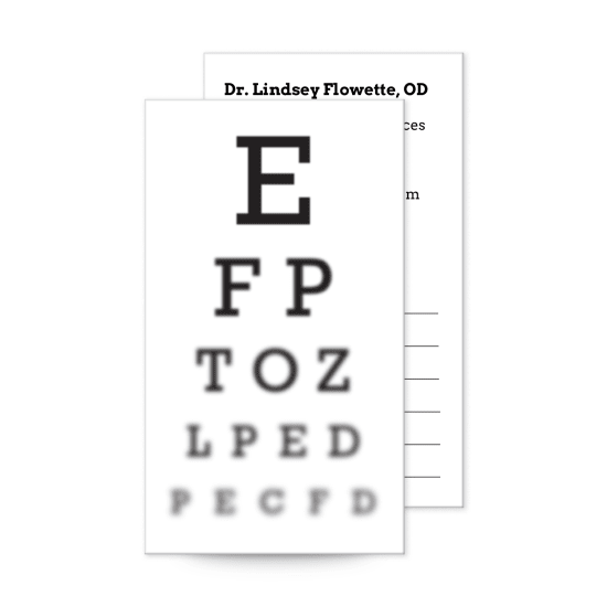Eye Chart Appointment Card