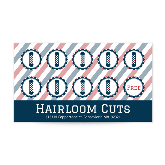 Barber Pole Reward Card