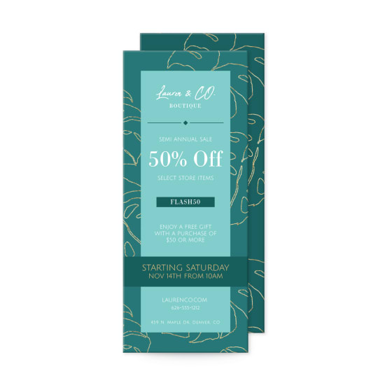 8-1/2" x 3-1/2" Rack Card