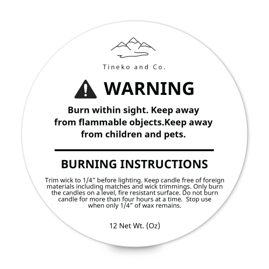 1.5 Circle Circular Candle Warning Labels - Pre-Printed Labels