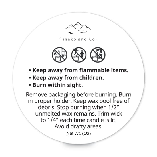 2 Rolls Self-adhesive Candle Warning Stickers Label Candle Jar