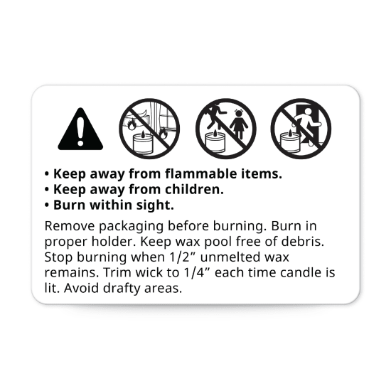 Candle & Soap Warning Labels