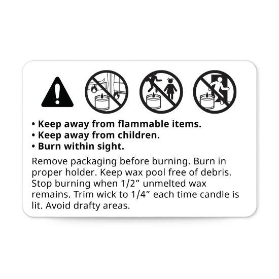 Candle Warning Labels - Printable Candle Warning Labels