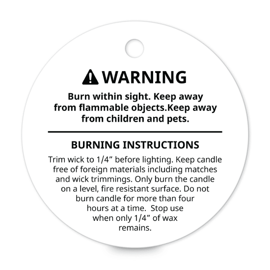 Candle warning label template free