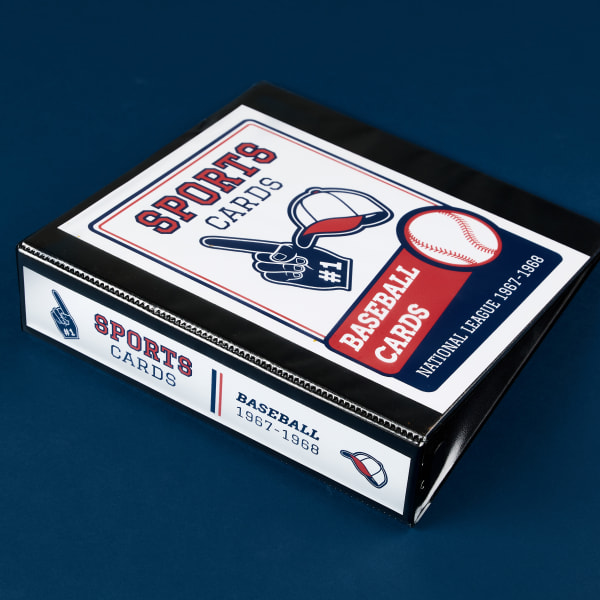 Baseball cards binder cover and spine templates.