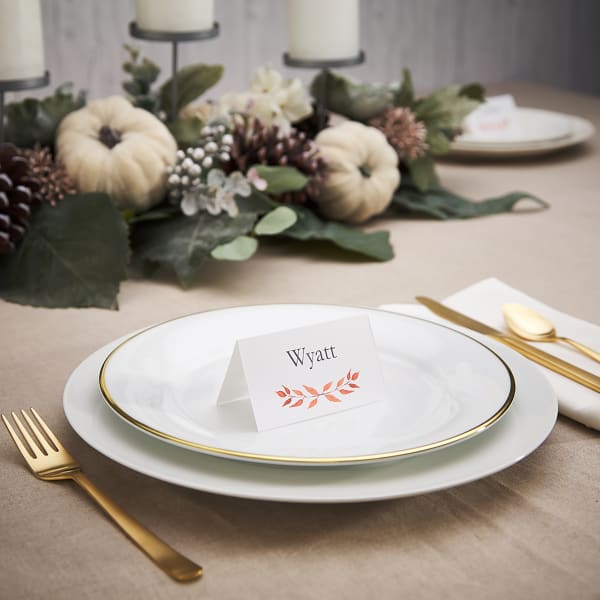 Simple place card for a Thanksgiving table setting. Made with Avery 5302 place cards.