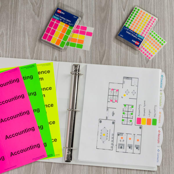 Office move color coded binder map