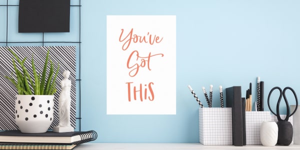 you've got this sign with stationary black and white blue wall plants