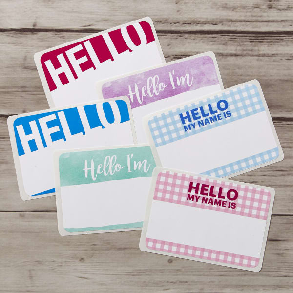  Avery Hello My Name Is Name Tags, White with Blue