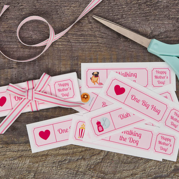 Mother's day coupons scissors