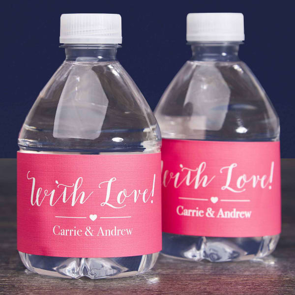 Custom water bottles with wraparound labels