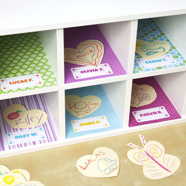 colorful diy cubby inserts for elementary school classroom