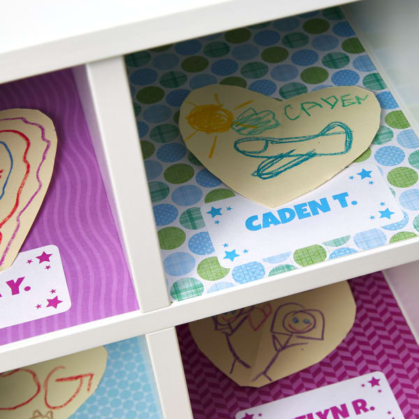 printable labels on colorful paper classroom cubbies