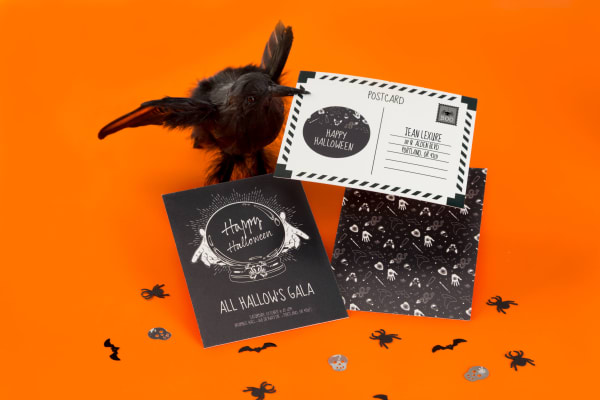 Halloween Party Cards with Raven