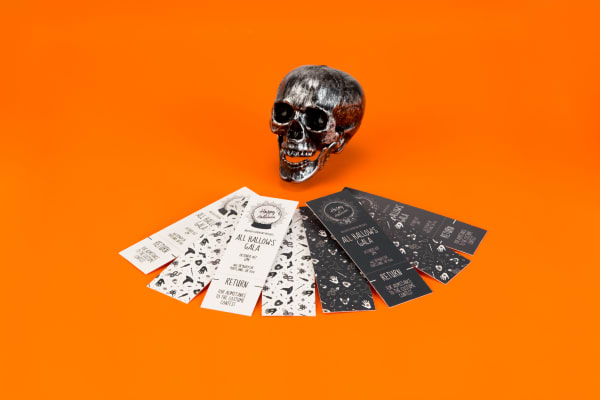 Halloween Party metal skull and tickets