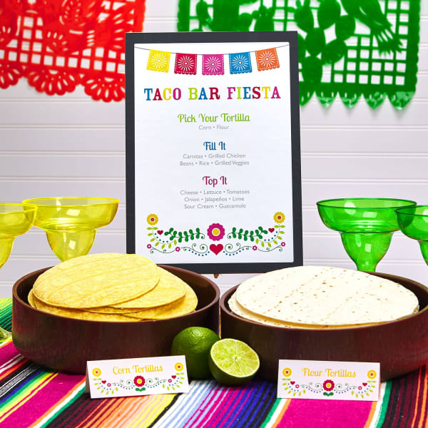 Taco menu and tortillas