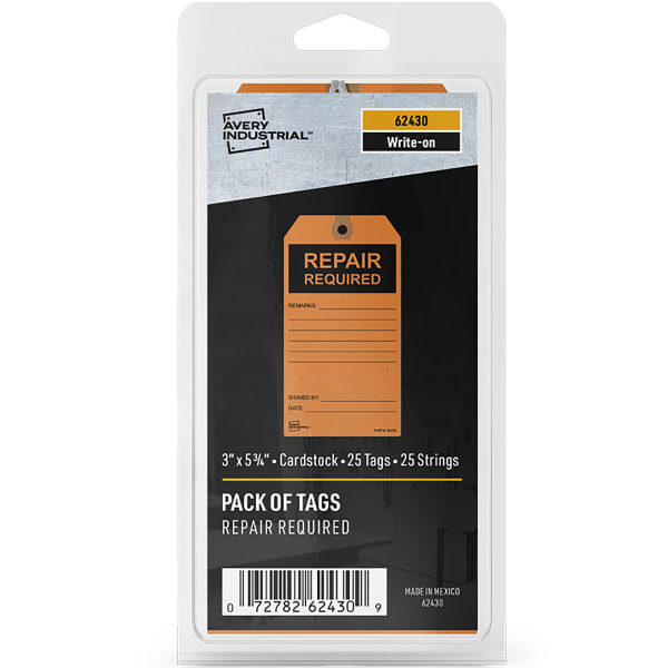 Orange Repair Required Tags, 25ct 3" x 5-3/4"
