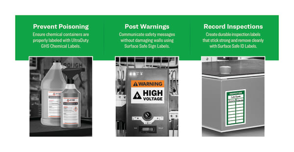 3 safety label uses for safer facility infographic