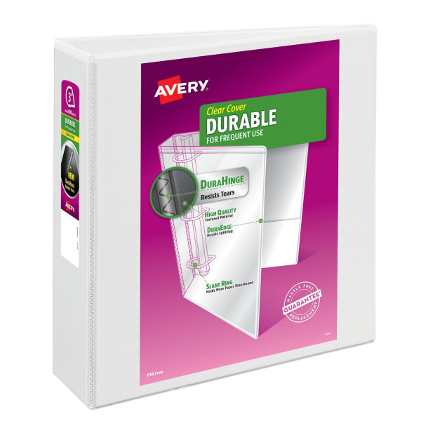 3" Durable View Binder, White