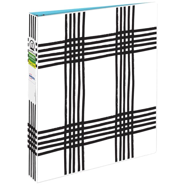 avery-durable-view-3-ring-binder-1-round-rings-black-white-plaid-1-fashion-binder-26742-avery-com