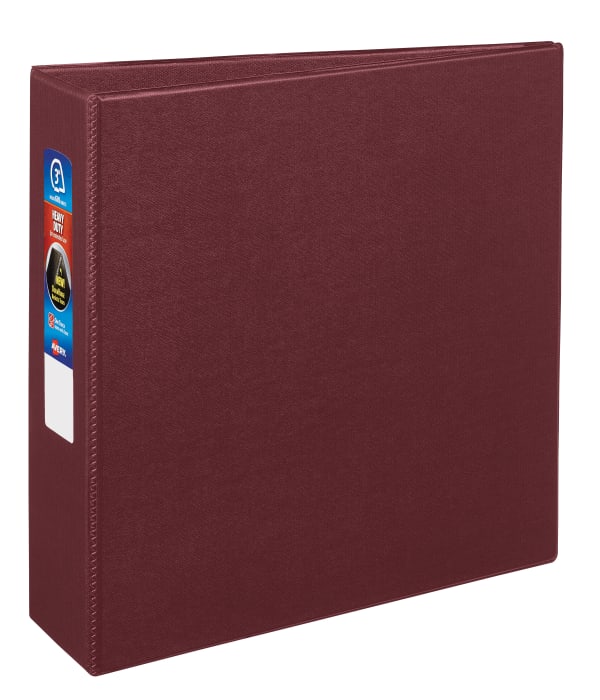Avery Heavy Duty 3 Ring Binder 3 One Touch EZD Rings 3.5 Spine 1 Maroon Binder 79363 Avery