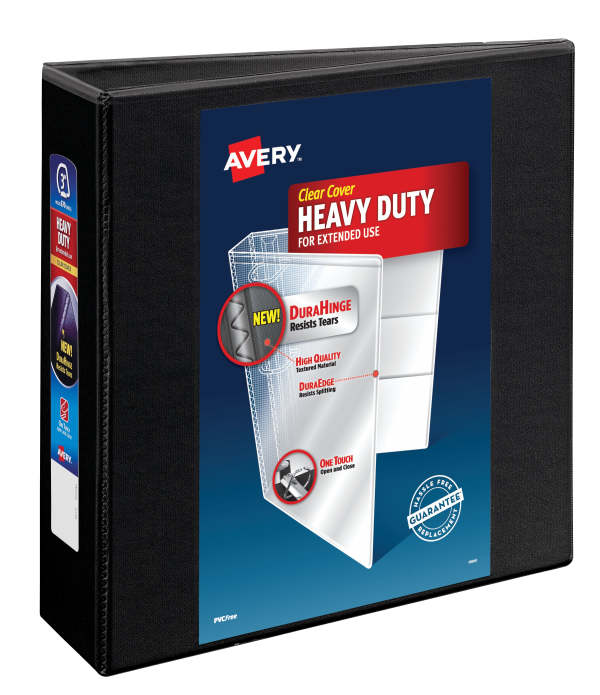 Heavy-Duty View 3" Binder, Black