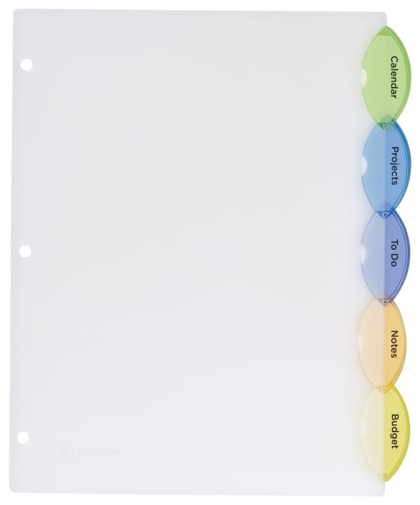 Avery Insertable Style Edge™ Plastic Dividers Multicolor
