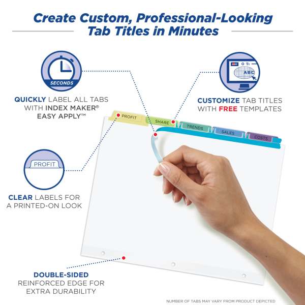 Avery Print &amp; Apply Dividers 25 Sets, Multicolor (11992) | Avery.com