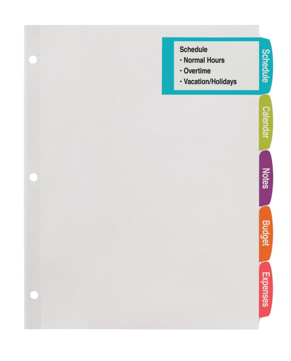 Avery Big Tab™ Large Label Dividers 5 Tabs, 4 Sets (14438