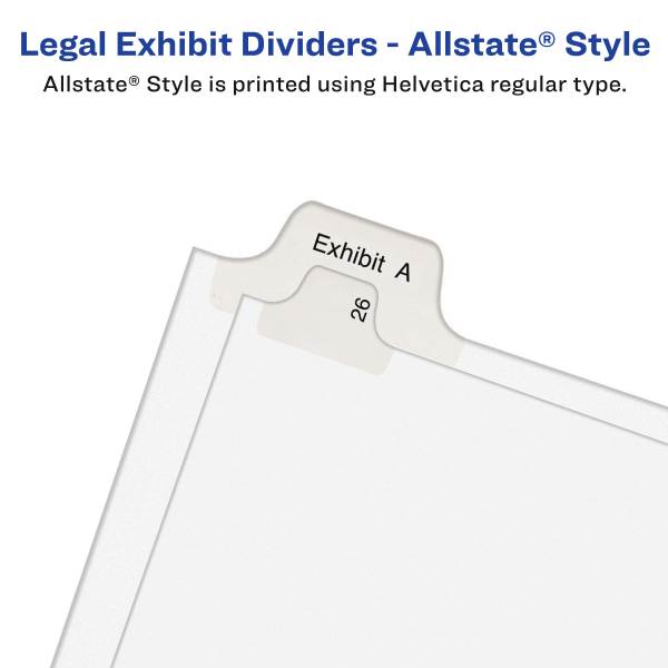 Avery® 1-25 Legal Exhibit Dividers for 3 Ring Binders, 25