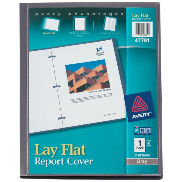 Lay Flat Report Cover, 1 Gray Cover