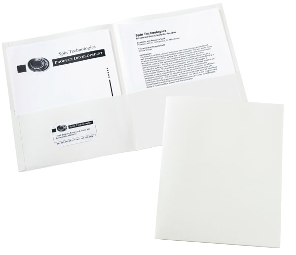 Two Pocket Folders, 25 ct, White